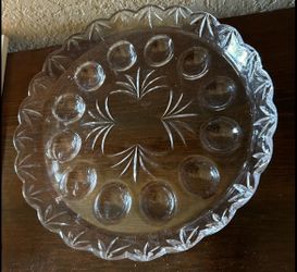 Clear Glass Deviled Egg Plate
