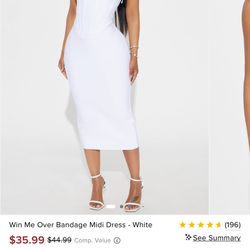 Fashion Nova White Corset Dress 