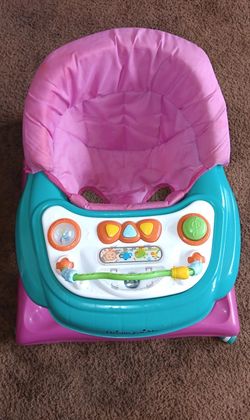 2-in-1 Ava Baby Walker, Easy Convertible Baby Walker, Walk Behind, Height Adjustable Seat, Added Back Support, Detachable-Toy Slate

