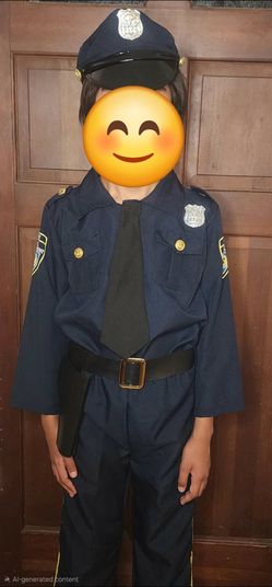 Halloween Dress Up Police Costume Size 8 to 10 Navy Blue