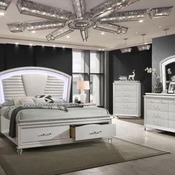 Pearl Led Storage Bedroom Set (Q)