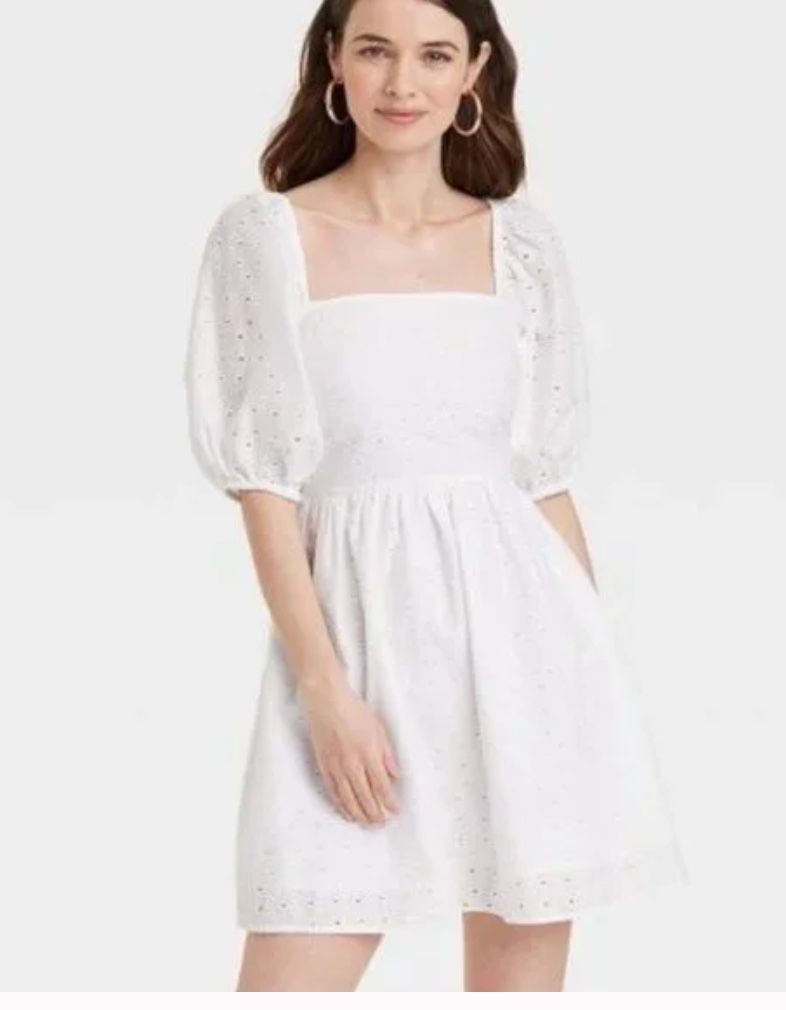 White Dress, Large, Summer Dress