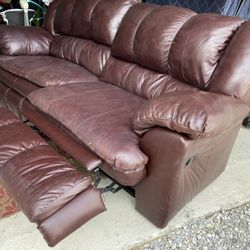 Leather Couch / Reclining 