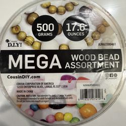DIY Mega Wood Bead Assortment New