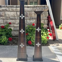 Wooden Candle Holder Tower 