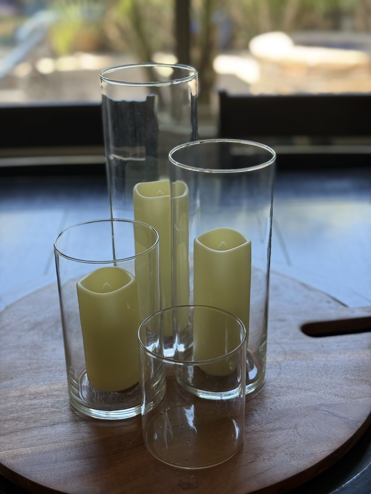 Glass Hurricane Vases For Wedding Or Party