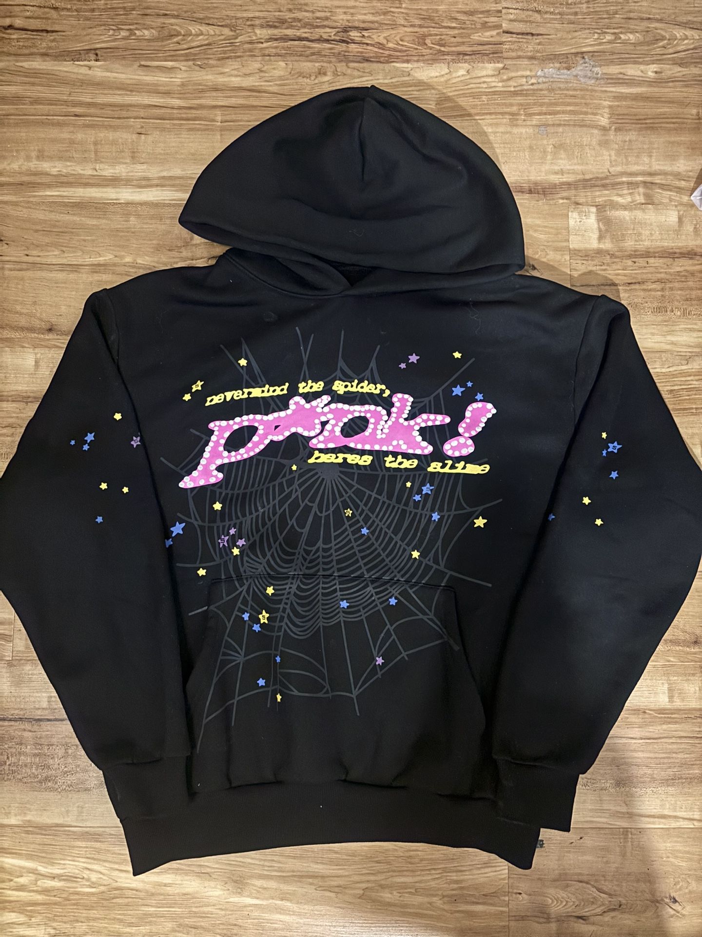 Black Sp5der Hoodie Large