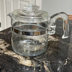 Vintage Pyrex Glass Percolator 4 Cup 7754-B Flameware Coffee Pot, POT & LID