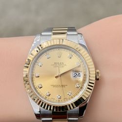 2015 Rolex Preowned 41mm DateJust-II Champagne Diamond Dial 