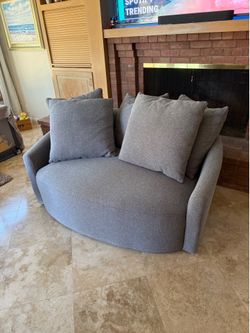 Oversized Cuddle Chair / Loveseat Chair – Gray