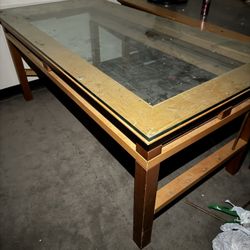 Glass Top And Solid Wood Contemporary Tables