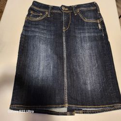 Silver Jeans Blue and Gold Pencil Skirt for Work