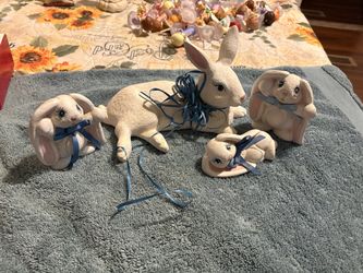Ceramic Bunny Figurine Set of 4