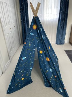 Asweets Kids Teepee Tent Children Play Tent Indoor Outdoor Play Tent Cotton Tent for Girls and Boys Kids Teepee (Starry Sky Tent)