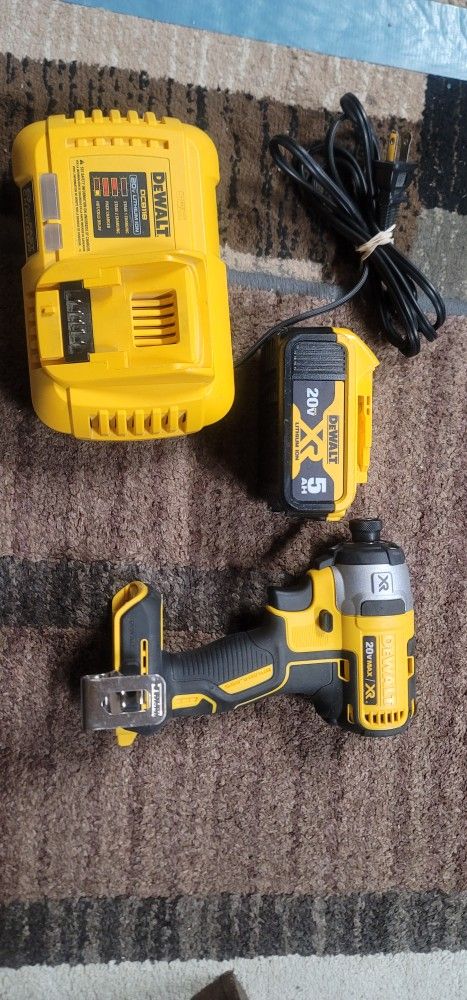 dewalt impact w 5AH battery and rapid charger
