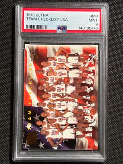 1993 Ultra Team Checklist USA Basketball Olympic Team PSA 9 MINT