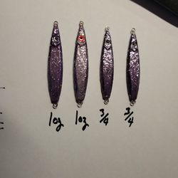 Flutter Jigs, Purple 1oz, 3/4 Oz