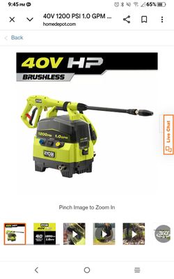 Ryobi 40V HP Brushless 1200 PSI Pressure Washer