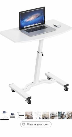 White Rolling Desk on Wheels