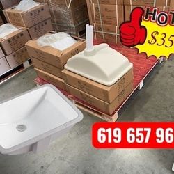 Porcelian White Square Vanity Sinks $35 each