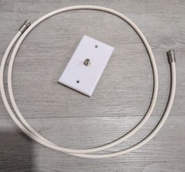 Coaxial Cable with Wall Plate