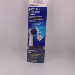 CVS Health Easy Flex Replacement Brush Heads Charcoal 3 ct