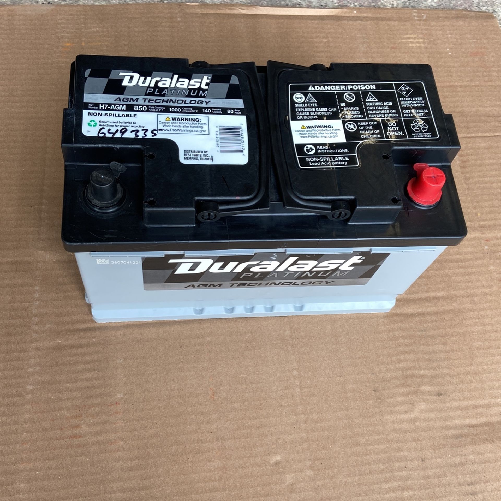 AGM Battery 850CCA Brand New 80 Amp Hours