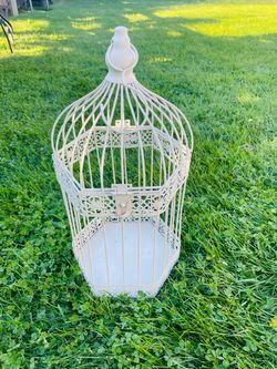 Decorative White Metal Bird Cage