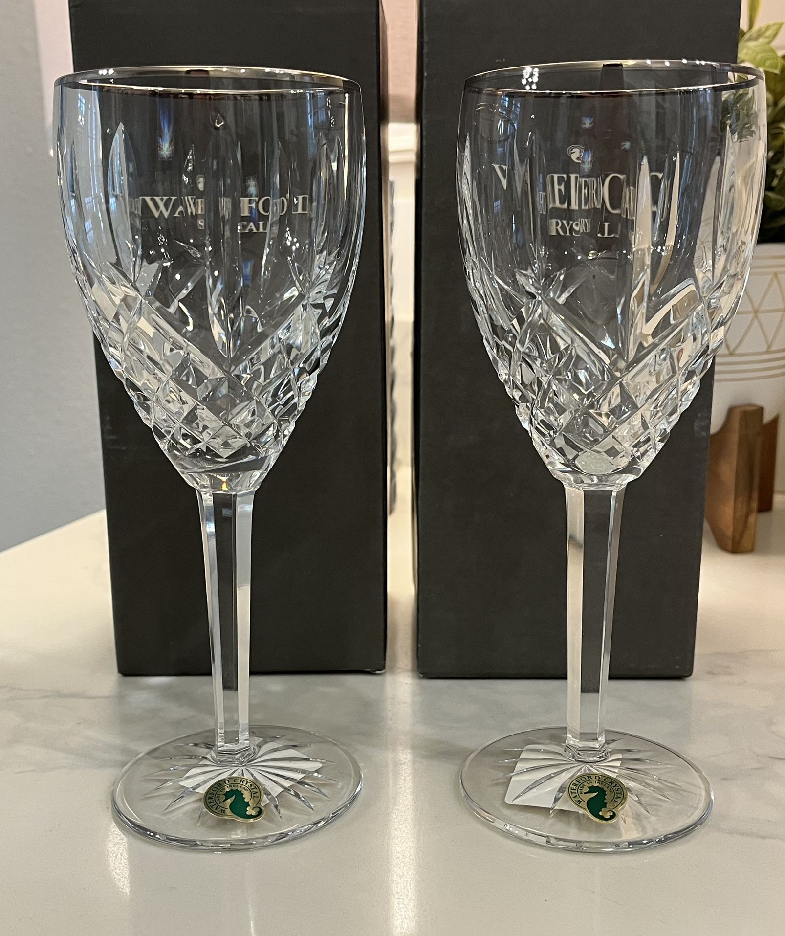 Retired Waterford Crystal - 10oz Araglin Platinum Goblet