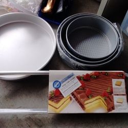 Baking Ware. Cake Tins And Cake Leveler. 