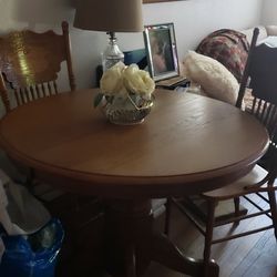  Dinnigroom  Set 4 Chairs Oat Wood 42 In Chess Table