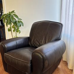 Black leather armchair