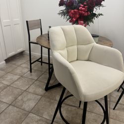 Elevated White Dining Chair X2