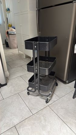 Black cart with wheels