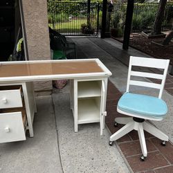 Pottery Barn Teen Desk,  Hutch And Chair