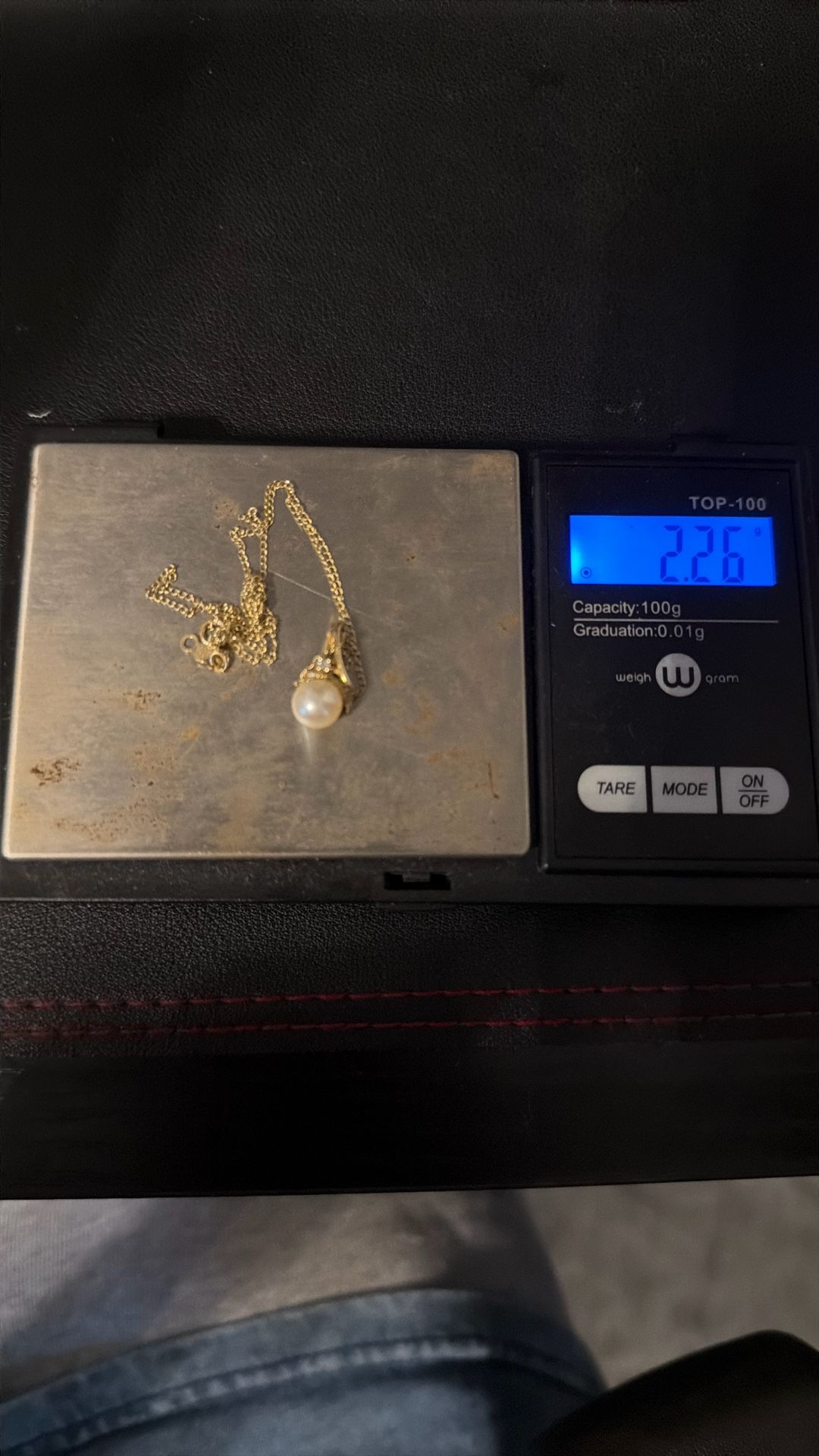 14k Necklace With pearl & Small Diamond 