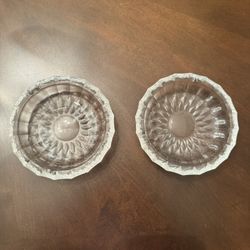Set of 2 Clear Cut Glass Bowls – Vintage Style