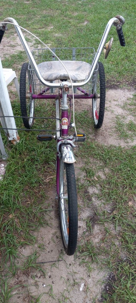 Vintage Miami Sun Three wheel Bike 24 In Wheels All Original! for Sale