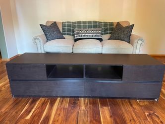 Couch and entertainment center