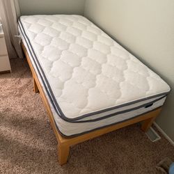 Twin Mattress & Frame Basically New 