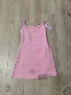 Pink Mini Slip Dress with Strappy Back