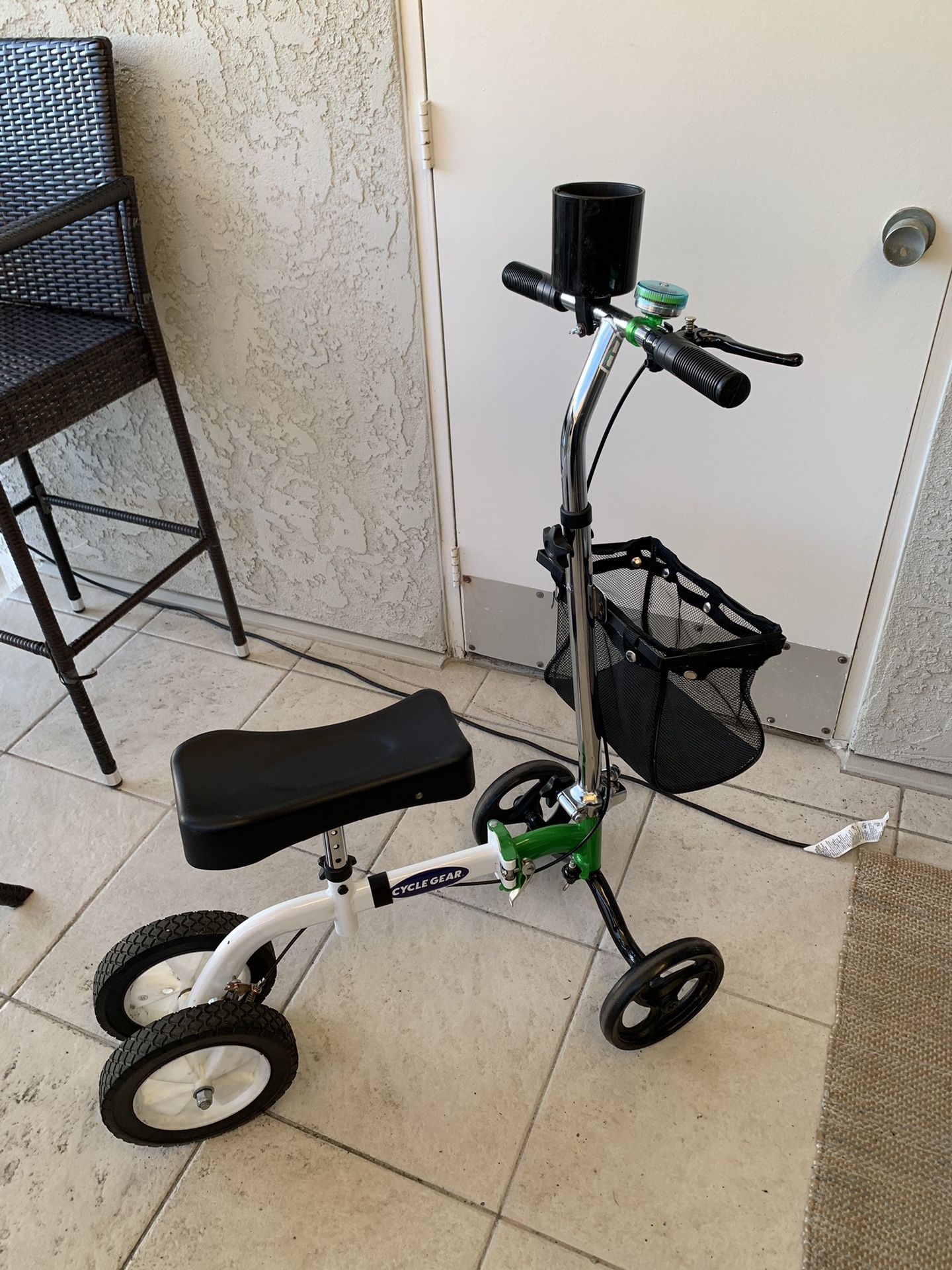 Knee Scooter With Basket Cup Holder Bell