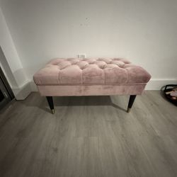 Pink tufted Ottoman 