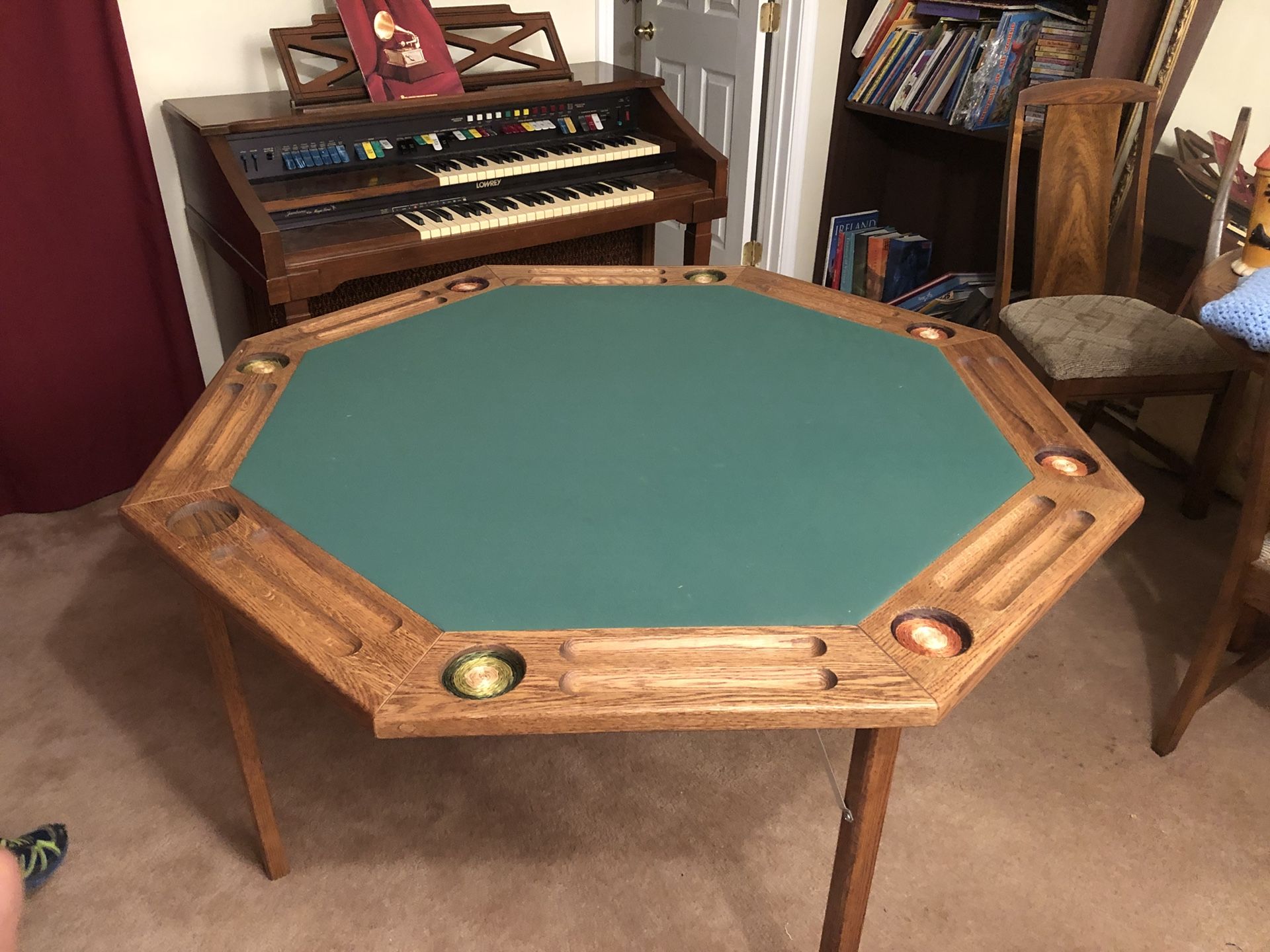 Solid Oak Poker Table