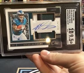 Panini 2019 One Miles Sanders Eagles Rookie Dual Patch Auto #38 /149 BGS 9.5