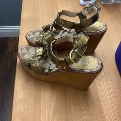 coach mayra grainly calf sandals