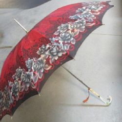 Antique Lucite Handle Parasol Umbrella. 