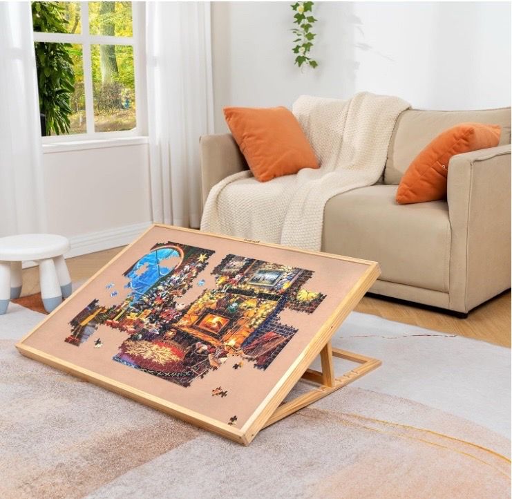 Jigsaw Puzzle Board with Wooden Cover - New (In Box)