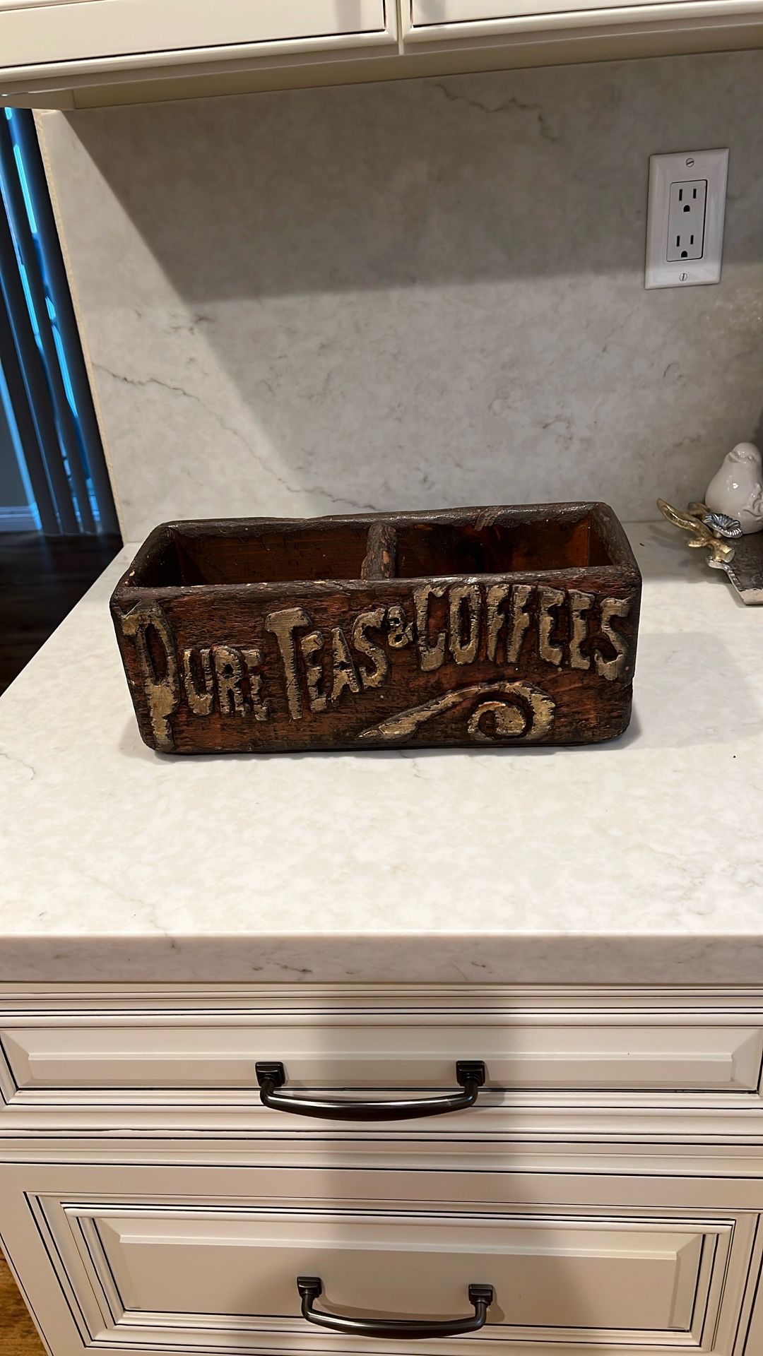 Vintage Wood, Coffee Or Tea Box Christmas