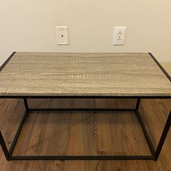 Coffee Table – Wood Top & Metal Frame (Minor Chip)